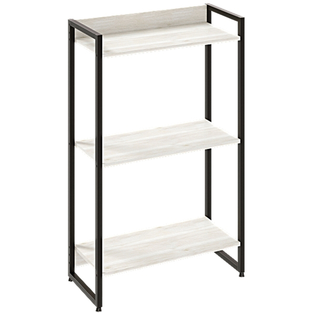 Kit Para Escritório Estante Areta 3 Prateleiras Mesa Industrial Aspen 90cm C01 Snow - Lyam Decor