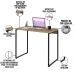Kit Para Escritório Estante Areta 4 Prateleiras Mesa Industrial Aspen 90cm C01 Carvalho - Lyam Decor