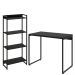 Kit Para Escritório Estante Areta 4 Prateleiras Mesa Industrial Aspen 90cm C01 Onix - Lyam Decor