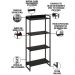 Kit Para Escritório Estante Areta 4 Prateleiras Mesa Industrial Aspen 90cm C01 Onix - Lyam Decor