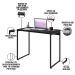 Kit Para Escritório Estante Areta 4 Prateleiras Mesa Industrial Aspen 90cm C01 Onix - Lyam Decor