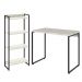 Kit Para Escritório Estante Areta 4 Prateleiras Mesa Industrial Aspen 90cm C01 Snow - Lyam Decor