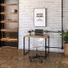 Kit Para Escritório Estante Areta 5 Prateleiras Mesa Industrial Aspen 90cm C01 Carvalho - Lyam Decor