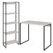 Kit Para Escritório Estante Areta 5 Prateleiras Mesa Industrial Aspen 90cm C01 Snow - Lyam Decor