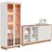 Kit Para Sala de Jantar Buffet Áustria C04 com Cristaleira Malibu Freijó Off White - Lyam Decor