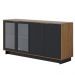Kit Para Sala de Jantar Buffet Áustria C04 com Cristaleira Malibu Preto Noce Milano - Lyam Decor