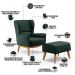 Kit Poltrona Decorativa Milena D02 com Puff Viseo Linho Verde C-117 - Lyam Decor
