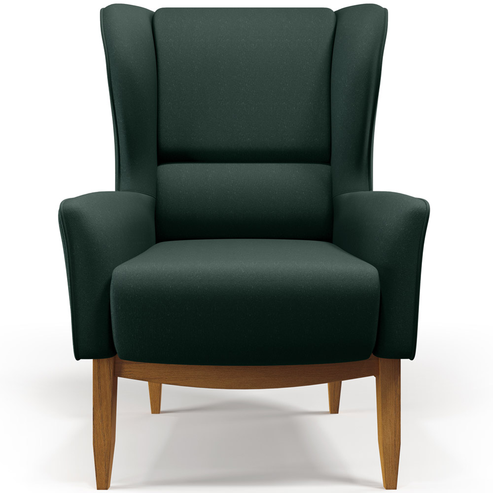 Kit Poltrona Decorativa Milena D02 com Puff Viseo Linho Verde C-117 - Lyam Decor