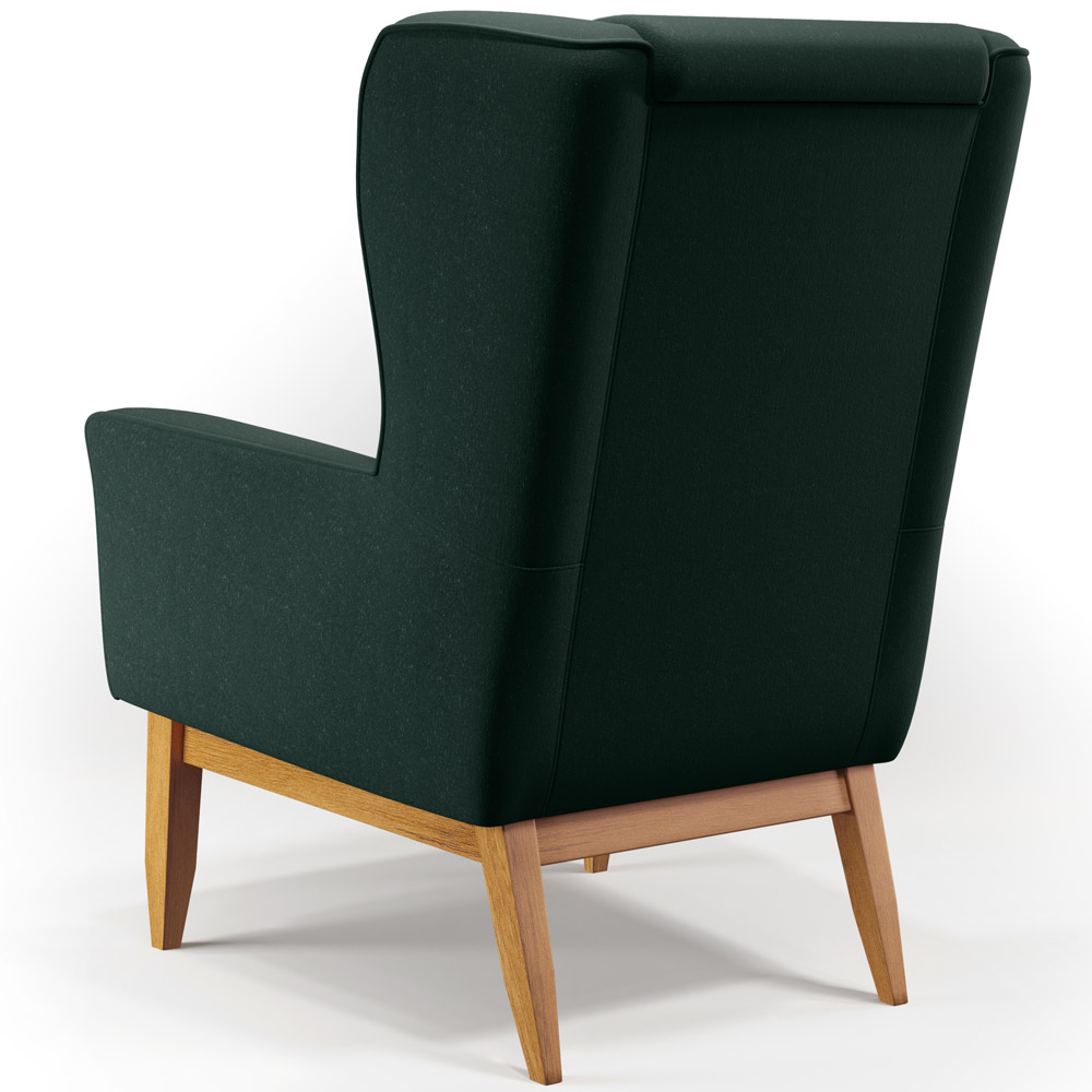 Kit Poltrona Decorativa Milena D02 com Puff Viseo Linho Verde C-117 - Lyam Decor