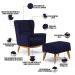 Kit Poltrona Decorativa Milena D02 com Puff Viseo Veludo Azul Marinho C-304 - Lyam Decor