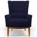 Kit Poltrona Decorativa Milena D02 com Puff Viseo Veludo Azul Marinho C-304 - Lyam Decor