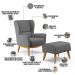 Kit Poltrona Decorativa Milena D02 com Puff Viseo Veludo Cinza C-317 - Lyam Decor
