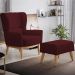 Kit Poltrona Decorativa Milena D02 com Puff Viseo Veludo Marsala C-278 - Lyam Decor