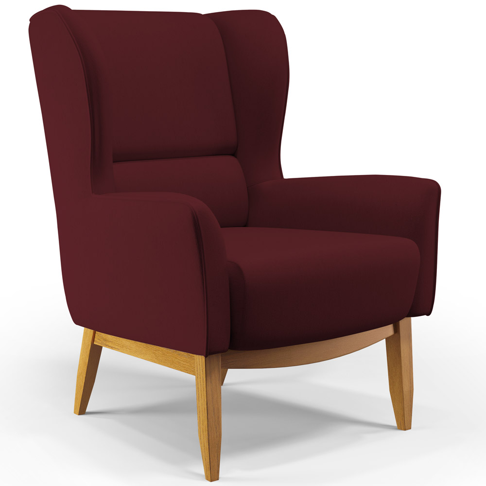 Kit Poltrona Decorativa Milena D02 com Puff Viseo Veludo Marsala C-278 - Lyam Decor