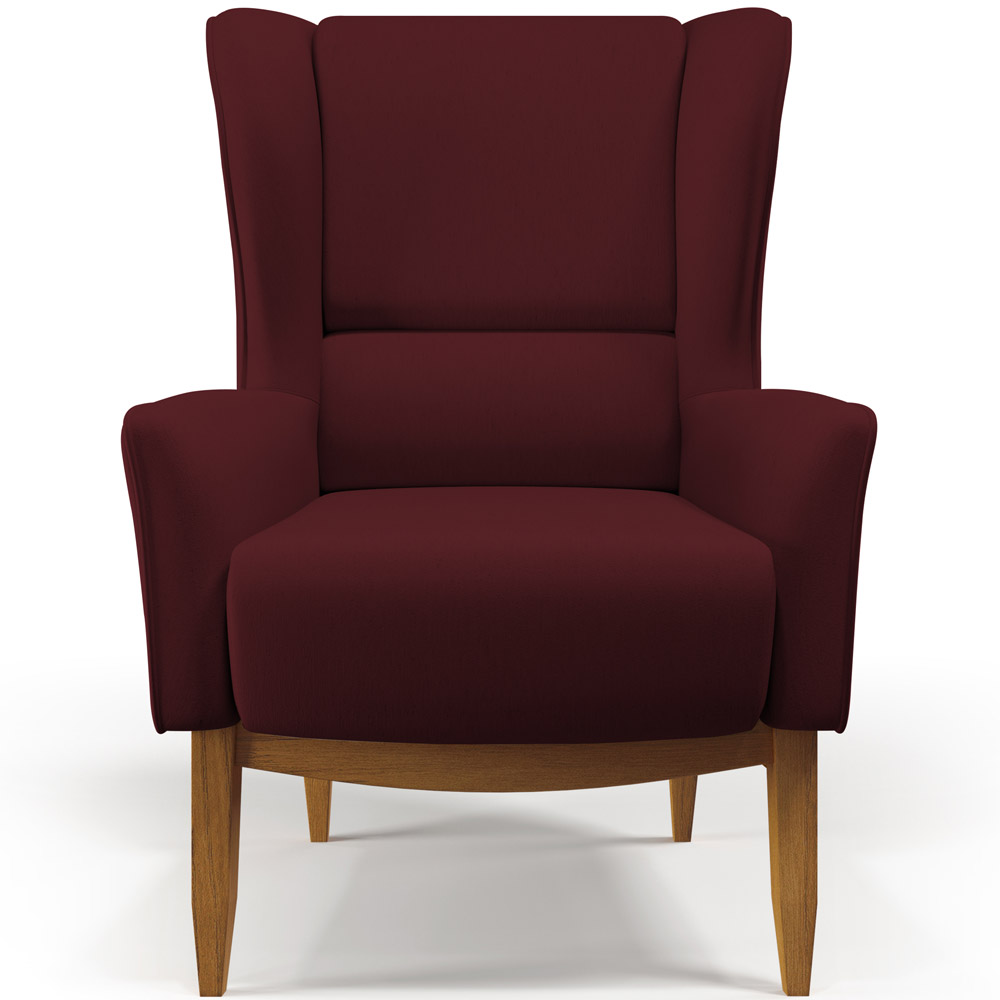 Kit Poltrona Decorativa Milena D02 com Puff Viseo Veludo Marsala C-278 - Lyam Decor