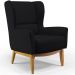 Kit Poltrona Decorativa Milena D02 com Puff Viseo Veludo Preto C-300 - Lyam Decor