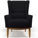 Kit Poltrona Decorativa Milena D02 com Puff Viseo Veludo Preto C-300 - Lyam Decor