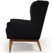 Kit Poltrona Decorativa Milena D02 com Puff Viseo Veludo Preto C-300 - Lyam Decor