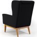 Kit Poltrona Decorativa Milena D02 com Puff Viseo Veludo Preto C-300 - Lyam Decor