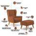 Kit Poltrona Decorativa Milena D02 com Puff Viseo Veludo Telha C-262 - Lyam Decor