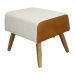 Kit Poltrona Decorativa Milena com Puff Viseo D02 Linho Bege A-184 Corano Marrom  - Lyam Decor