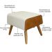Kit Poltrona Decorativa Milena com Puff Viseo D02 Linho Bege A-184 Corano Marrom  - Lyam Decor