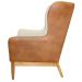 Kit Poltrona Decorativa Milena com Puff Viseo D02 Linho Bege A-184 Corano Marrom  - Lyam Decor