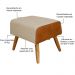 Kit Poltrona Decorativa Milena com Puff Viseo D02 Linho Bege C-129 Corano Marrom  - Lyam Decor