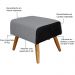 Kit Poltrona Decorativa Milena com Puff Viseo D02 Linho Cinza C-416 Corano Preto  - Lyam Decor