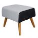 Kit Poltrona Decorativa Milena com Puff Viseo D02 Linho Cinza D-315 Corano Preto  - Lyam Decor