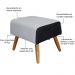 Kit Poltrona Decorativa Milena com Puff Viseo D02 Linho Cinza D-315 Corano Preto  - Lyam Decor