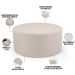 Kit Puff Redondo Lola e Puff Recamier Orgânico Orbit W01 Bouclê Creme - Lyam Decor