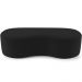 Kit Puff Redondo Lola e Puff Recamier Orgânico Orbit W01 Bouclê Preto - Lyam Decor