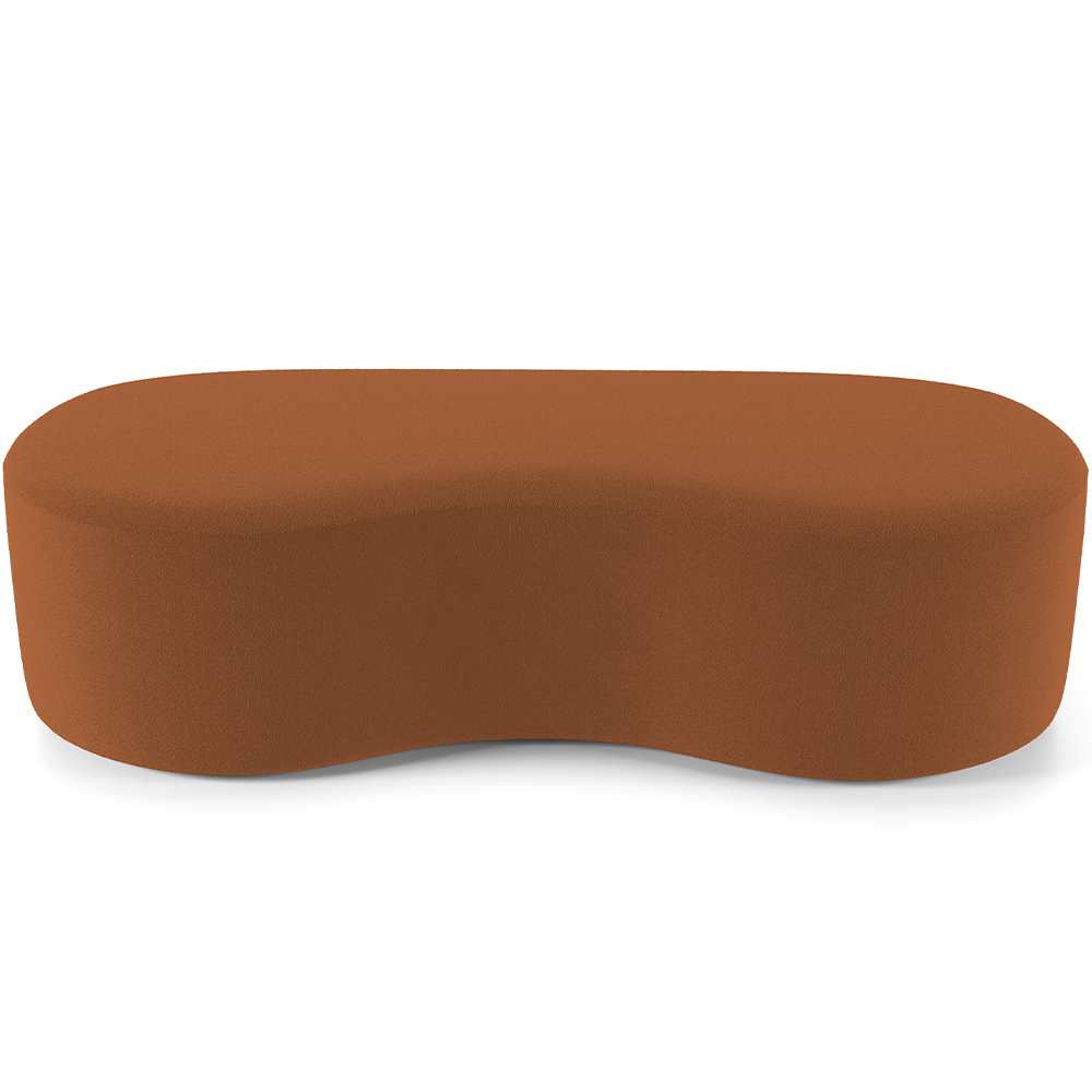Kit Puff Redondo Lola e Puff Recamier Orgânico Orbit W01 Bouclê Terracota - Lyam Decor