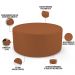 Kit Puff Redondo Lola e Puff Recamier Orgânico Orbit W01 Bouclê Terracota - Lyam Decor