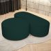 Kit Puff Redondo Lola e Puff Recamier Orgânico Orbit W01 Bouclê Verde - Lyam Decor