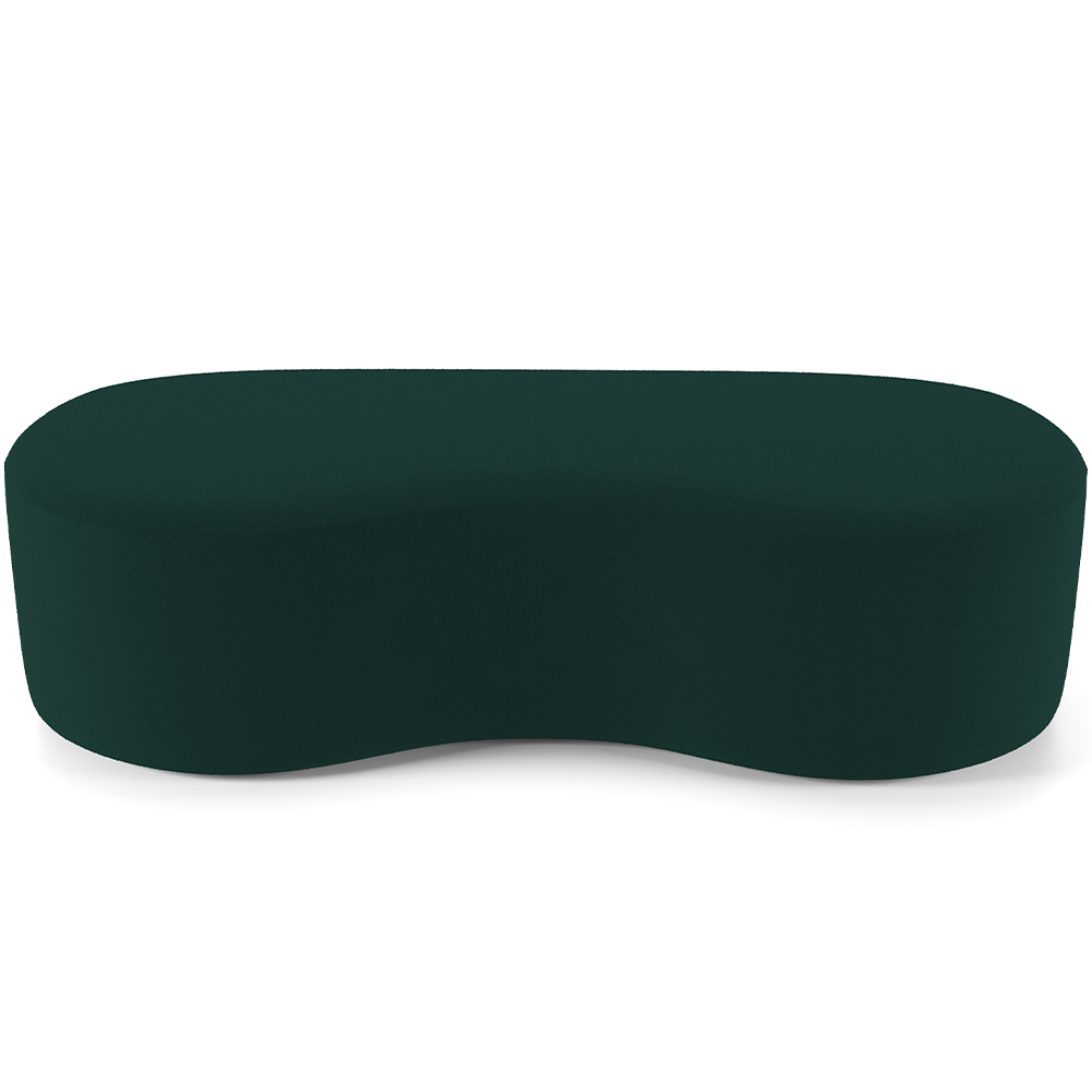 Kit Puff Redondo Lola e Puff Recamier Orgânico Orbit W01 Bouclê Verde - Lyam Decor
