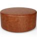 Kit Puff Redondo Lola e Puff Recamier Orgânico Orbit W01 Couríssimo Camel - Lyam Decor