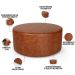 Kit Puff Redondo Lola e Puff Recamier Orgânico Orbit W01 Couríssimo Camel - Lyam Decor