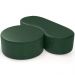 Kit Puff Redondo Lola e Puff Recamier Orgânico Orbit W01 Couríssimo Verde - Lyam Decor