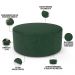 Kit Puff Redondo Lola e Puff Recamier Orgânico Orbit W01 Couríssimo Verde - Lyam Decor