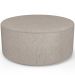 Kit Puff Redondo Lola e Puff Recamier Orgânico Orbit W01 Linho Bege - Lyam Decor