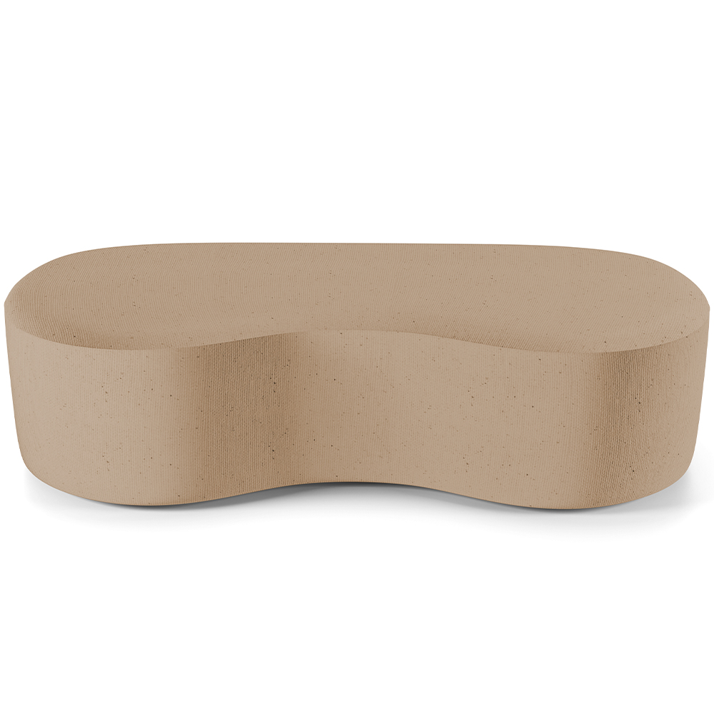 Kit Puff Redondo Lola e Puff Recamier Orgânico Orbit W01 Linho Bege Escuro - Lyam Decor
