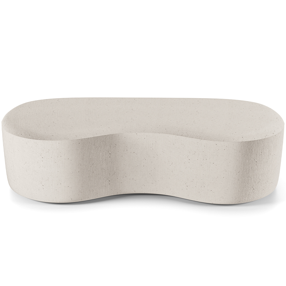 Kit Puff Redondo Lola e Puff Recamier Orgânico Orbit W01 Linho Cru - Lyam Decor