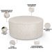 Kit Puff Redondo Lola e Puff Recamier Orgânico Orbit W01 Linho Cru - Lyam Decor