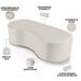 Kit Puff Redondo Lola e Puff Recamier Orgânico Orbit W01 Linho Cru - Lyam Decor