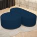 Kit Puff Redondo Lola e Puff Recamier Orgânico Orbit W01 Suede Azul Marinho - Lyam Decor