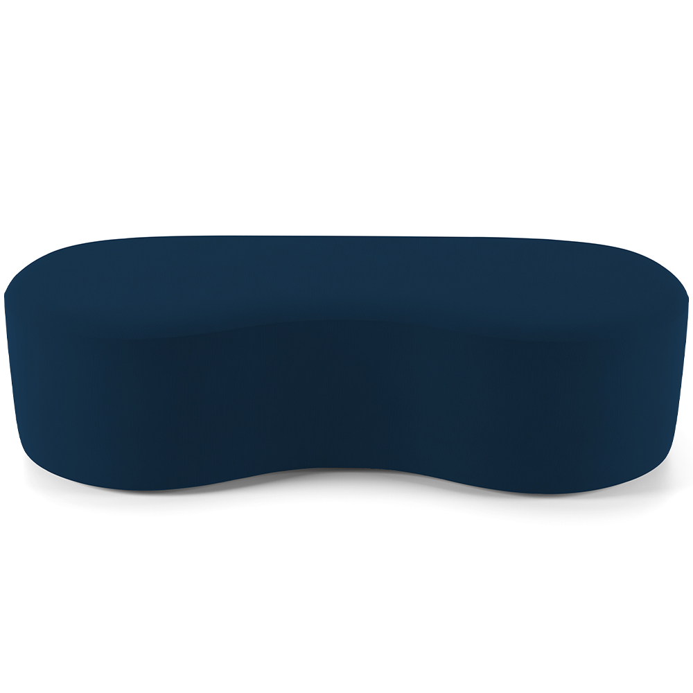Kit Puff Redondo Lola e Puff Recamier Orgânico Orbit W01 Suede Azul Marinho - Lyam Decor