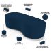 Kit Puff Redondo Lola e Puff Recamier Orgânico Orbit W01 Suede Azul Marinho - Lyam Decor
