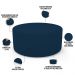 Kit Puff Redondo Lola e Puff Recamier Orgânico Orbit W01 Suede Azul Marinho - Lyam Decor